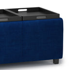 Avalon 3 Trays Ottoman in Velvet Fabric