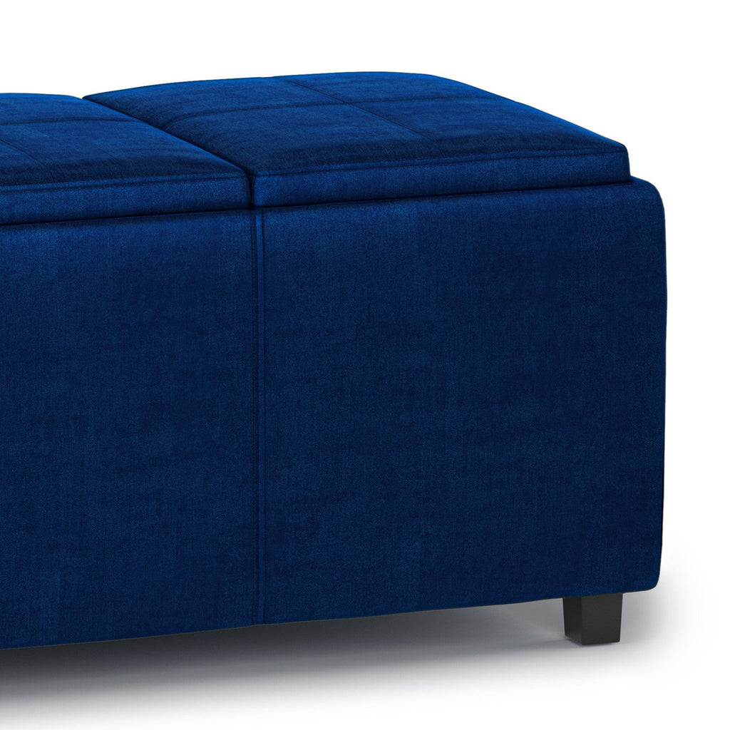 Avalon 3 Trays Ottoman in Velvet Fabric