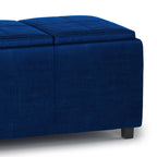 Avalon 3 Trays Ottoman in Velvet Fabric