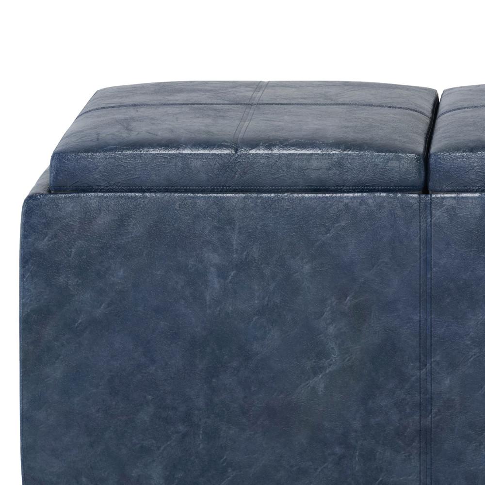 Avalon 3 Trays Ottoman in Vegan Leather