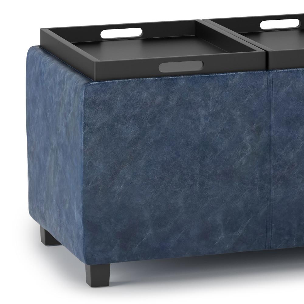 Avalon 3 Trays Ottoman in Vegan Leather