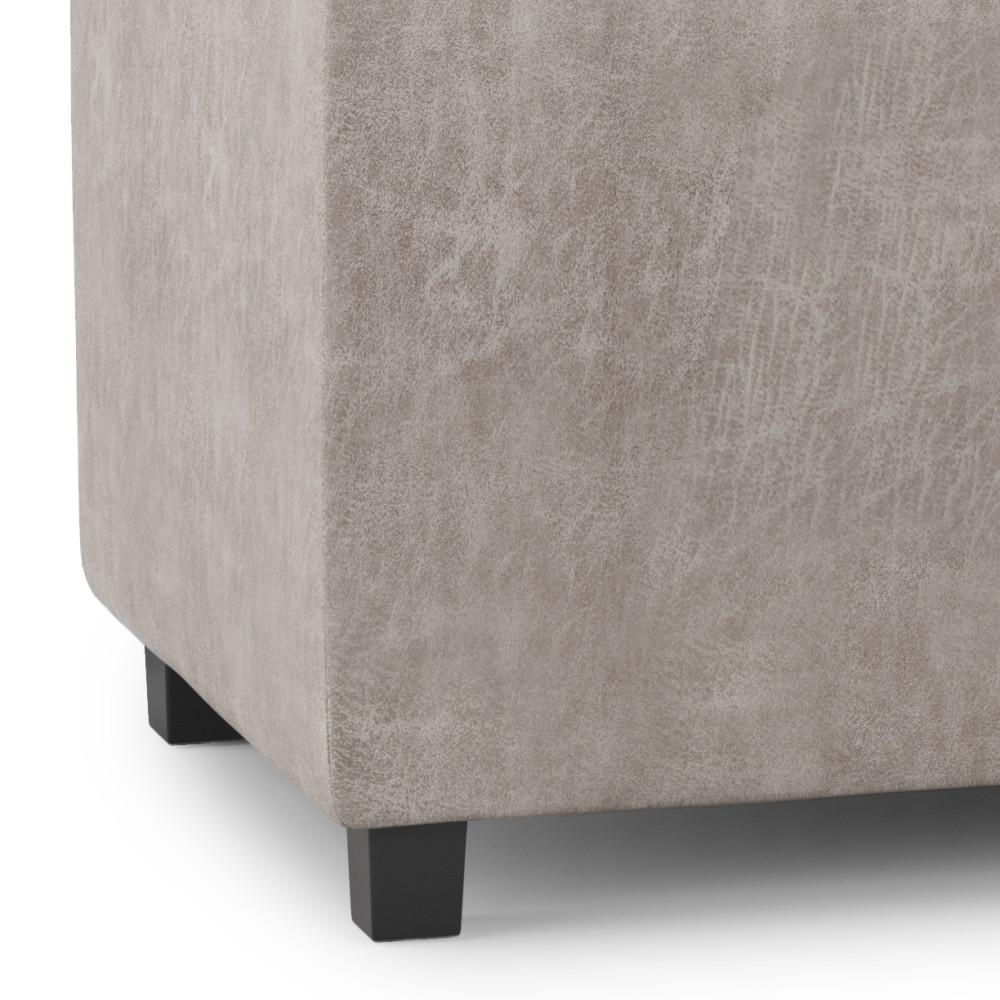 Avalon 3 Trays Ottoman in Distressed Vegan Leather