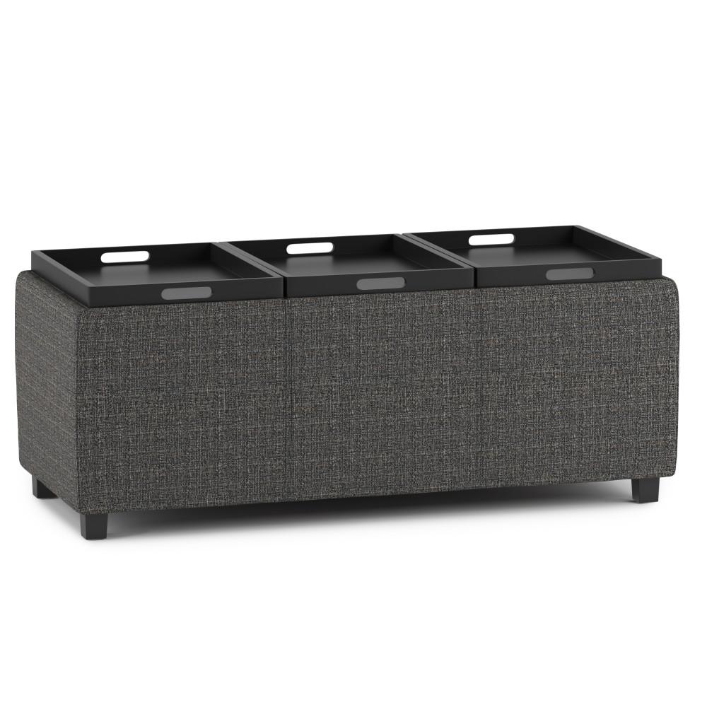 Avalon 3 Trays Ottoman in Tweed