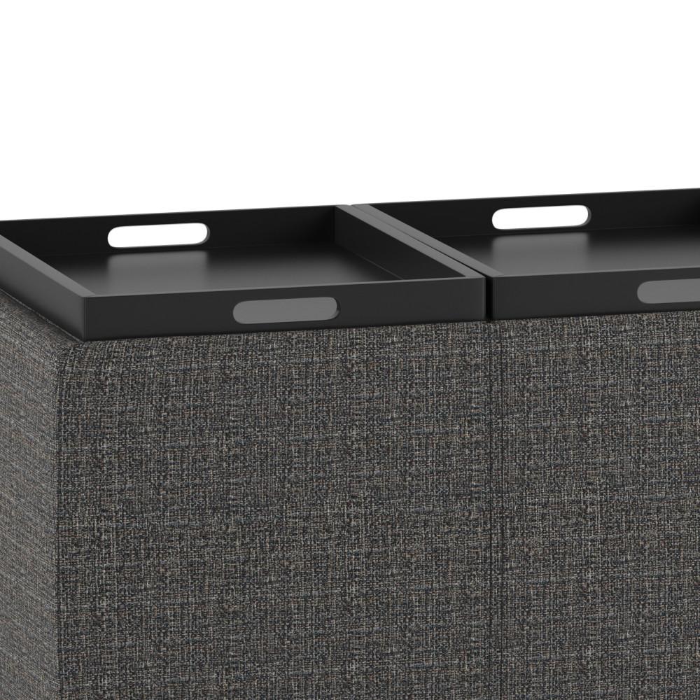 Avalon 3 Trays Ottoman in Tweed