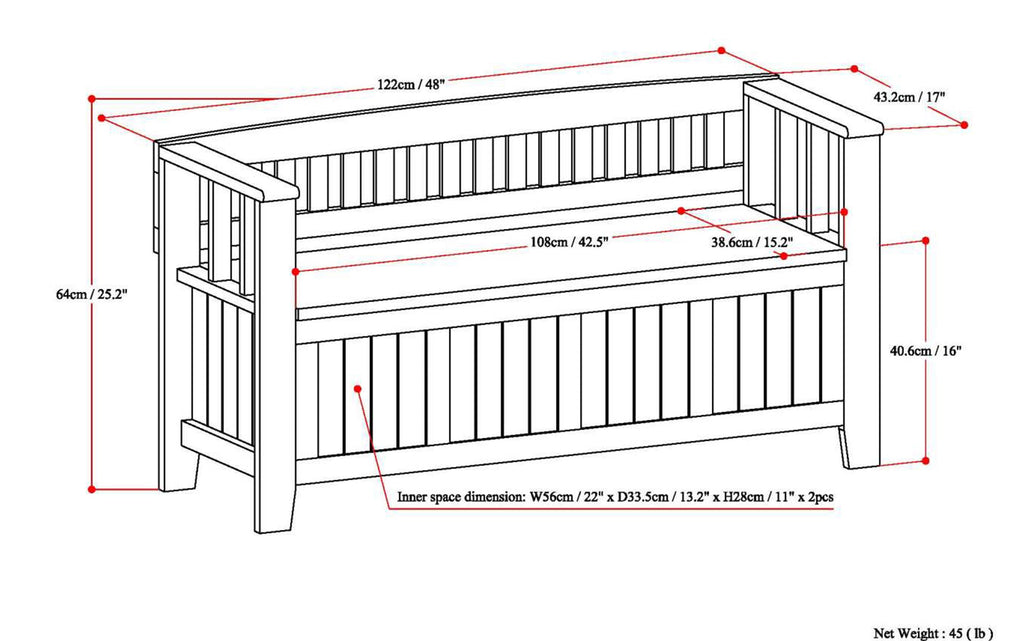Acadian Entryway Storage Bench