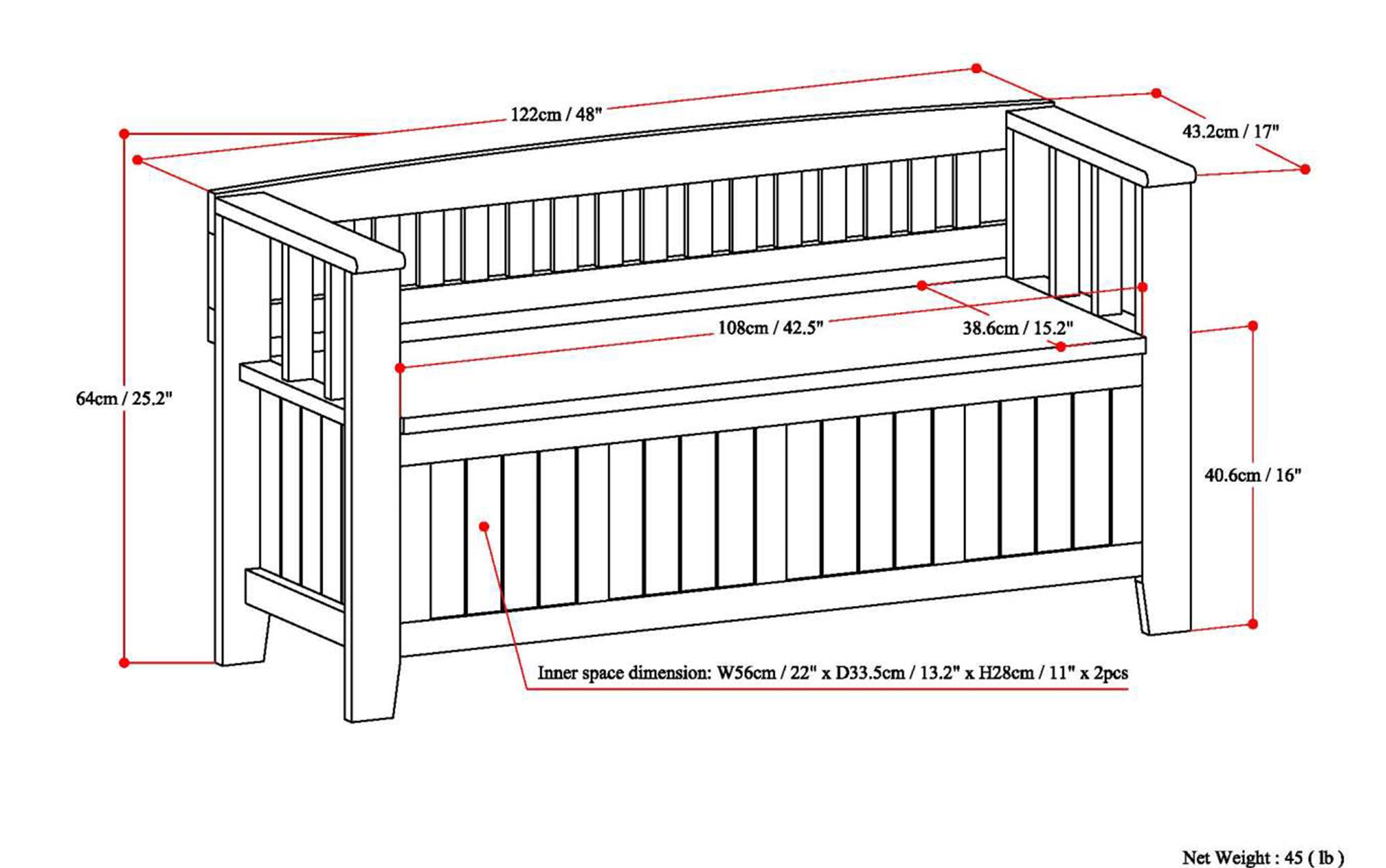 Acadian Entryway Storage Bench