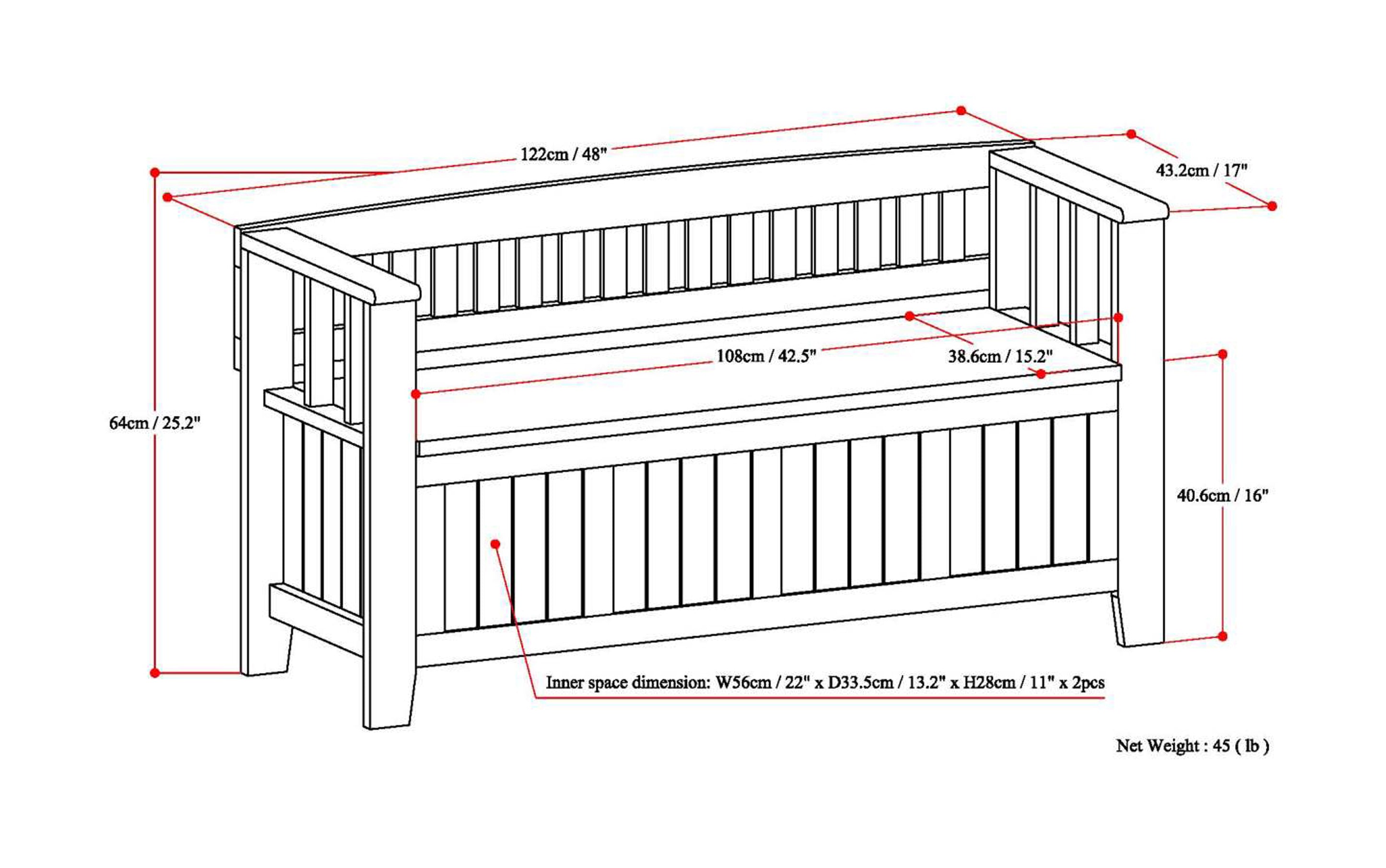 Acadian Entryway Storage Bench