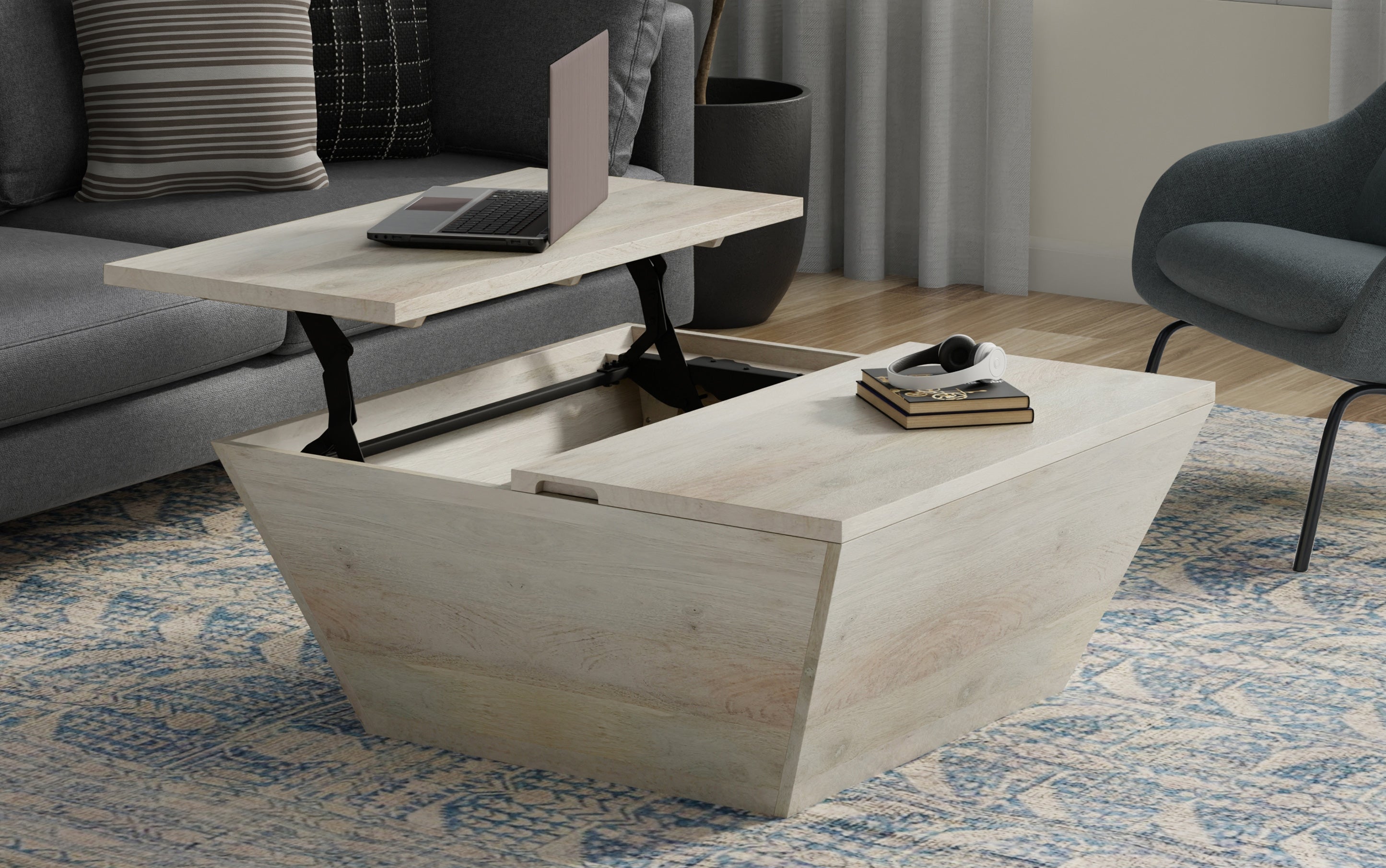 Abba 36 inch Square Lift Top Coffee Table