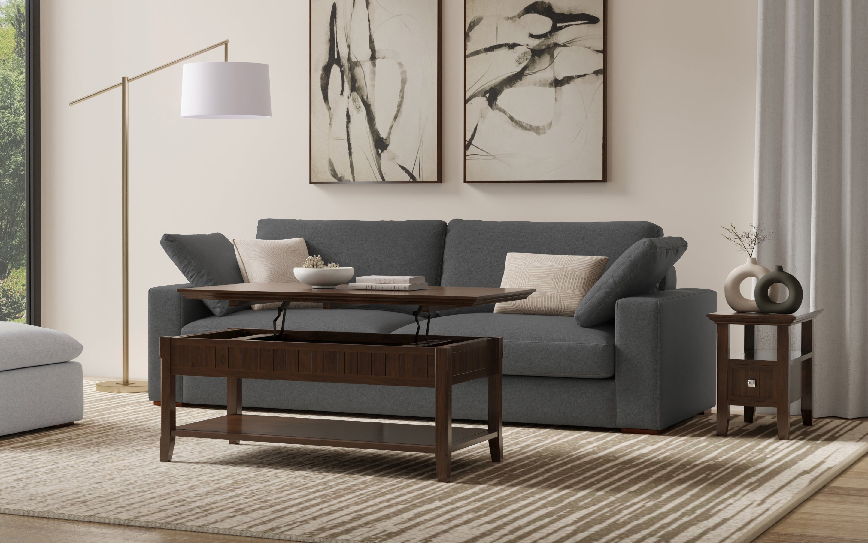 Acadian Narrow Side Table with Drawer