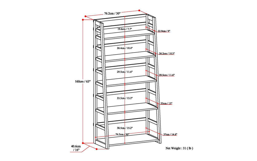 Acadian Ladder Shelf Bookcase