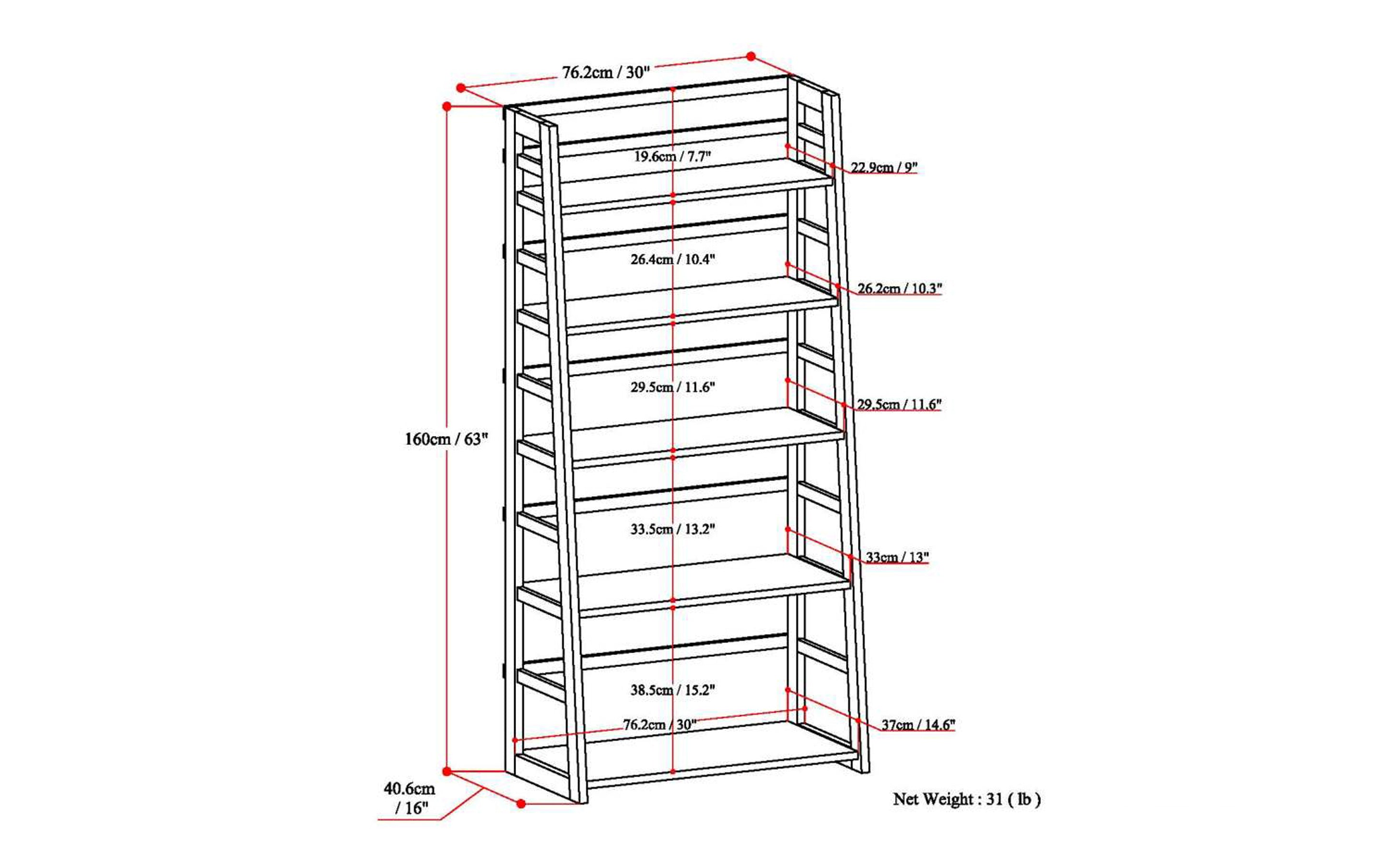 Acadian Ladder Shelf Bookcase