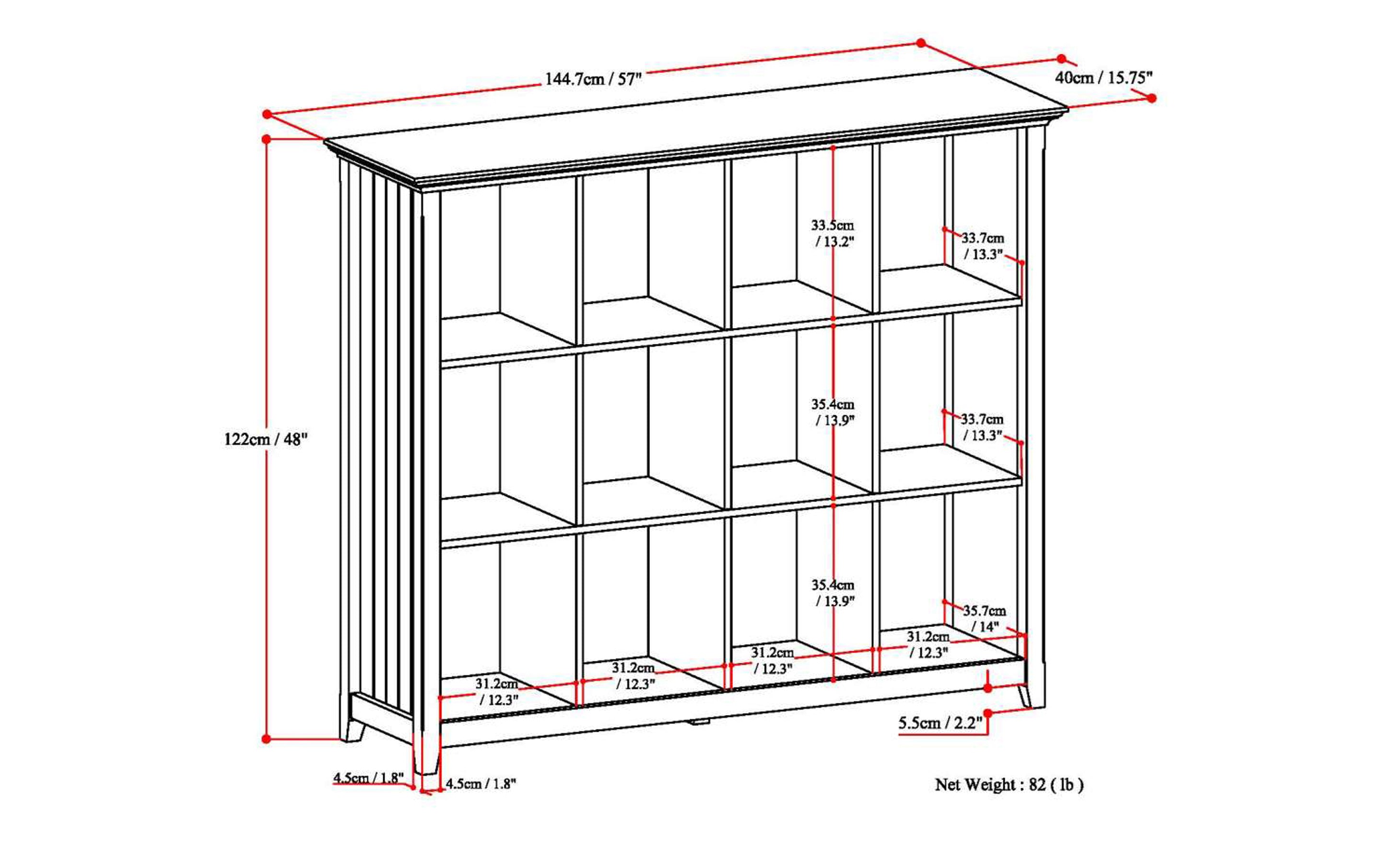 Acadian 12 Cube Bookcase