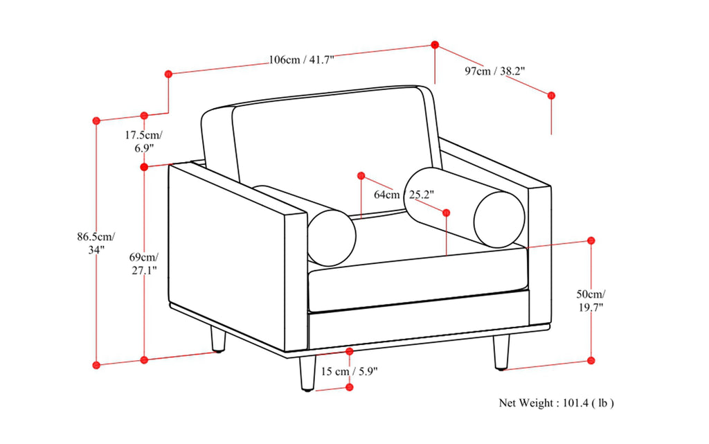 Morrison Arm Chair in Genuine Leather