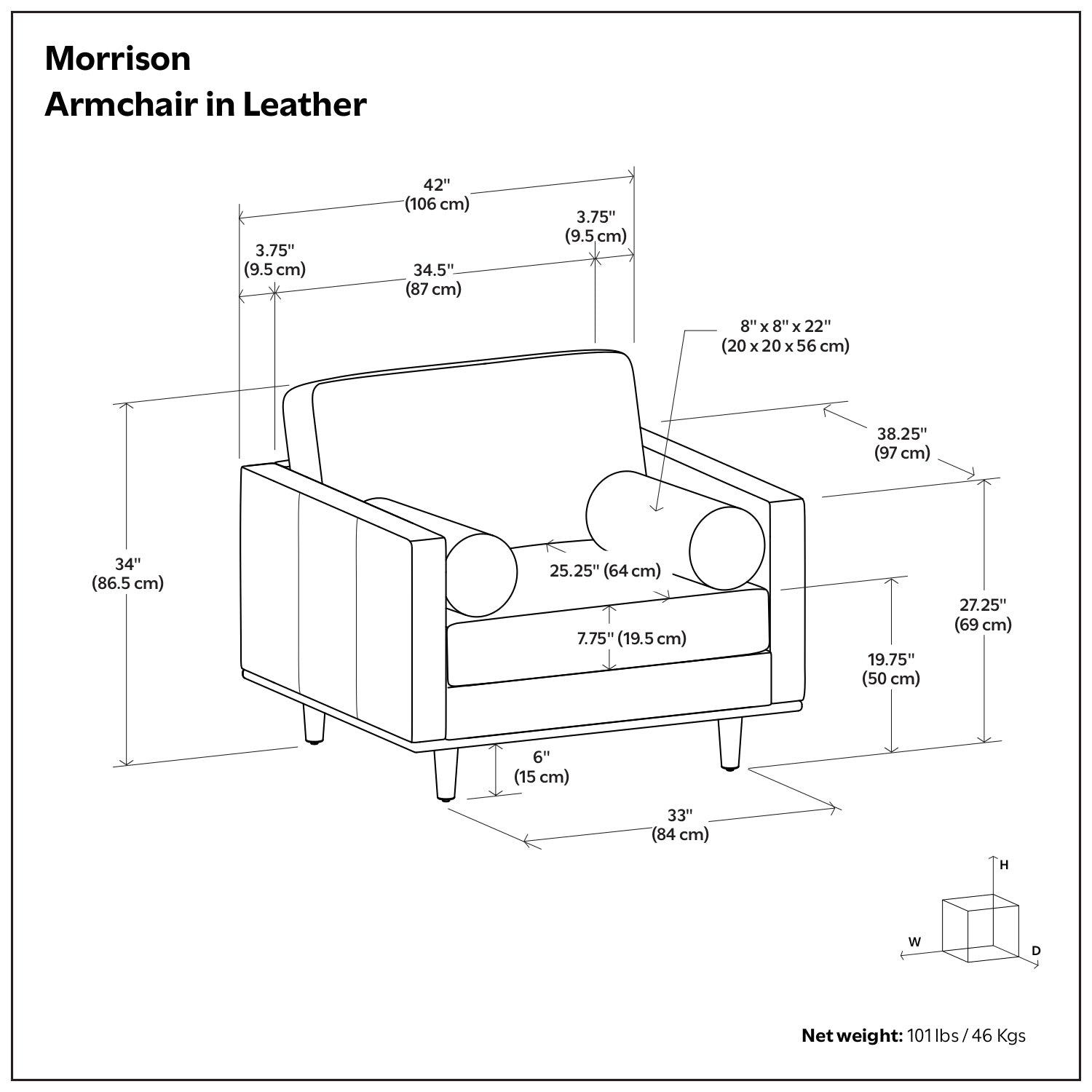 Morrison Arm Chair in Performance Fabric