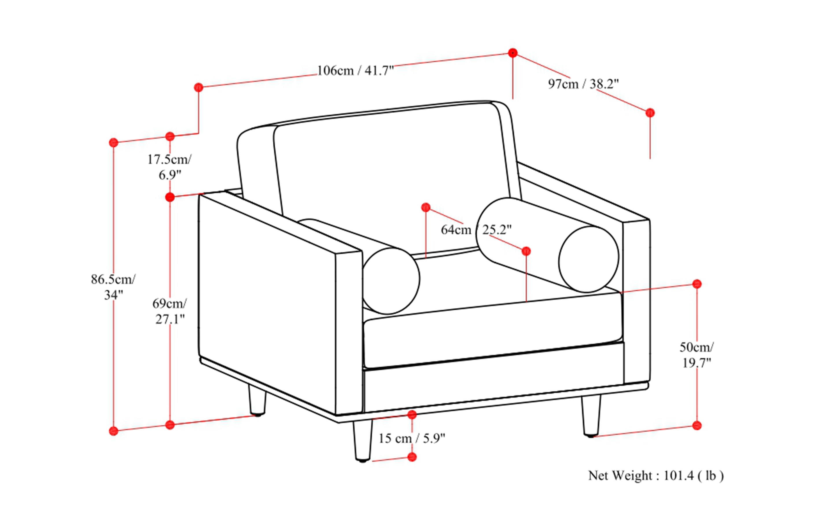 Morrison Arm Chair in Genuine Leather