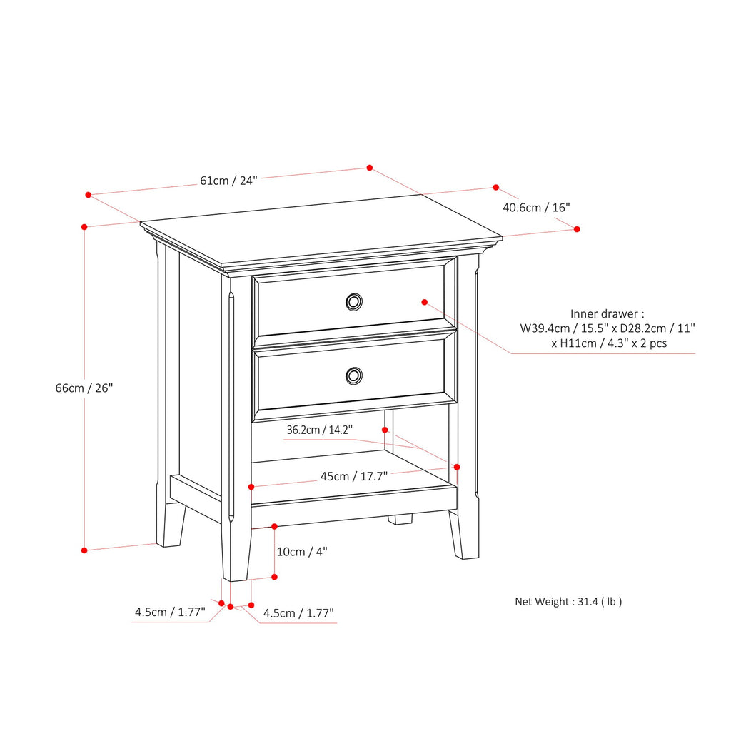 Amherst Bedside Table