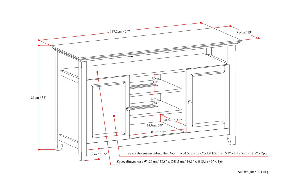 Amherst 54 inch TV Media Stand