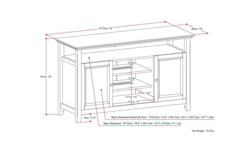Amherst 54 inch TV Media Stand