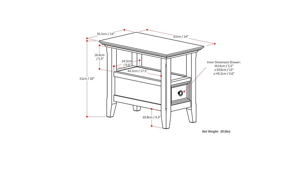 Amherst Narrow End Table