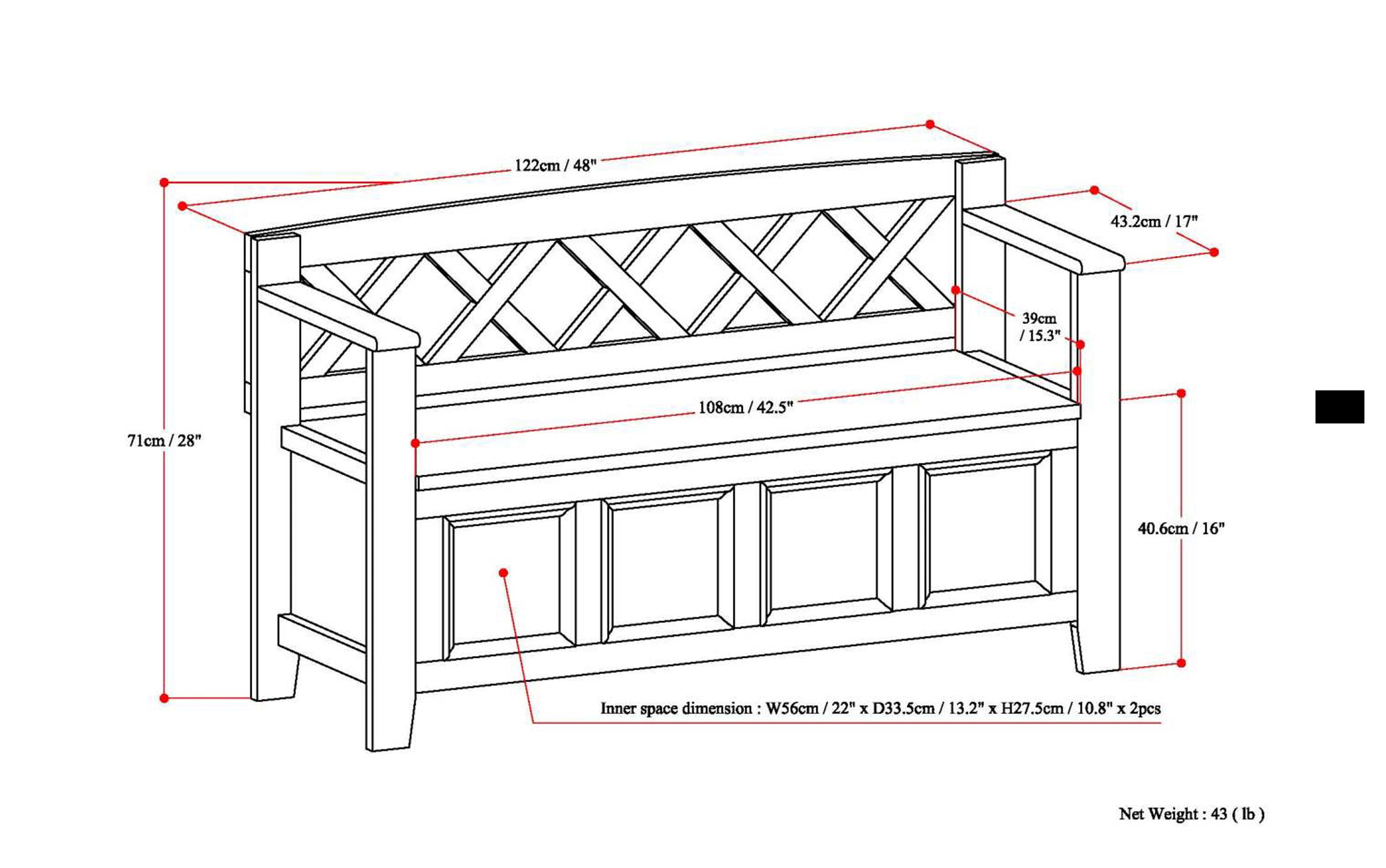 Amherst Entryway Storage Bench