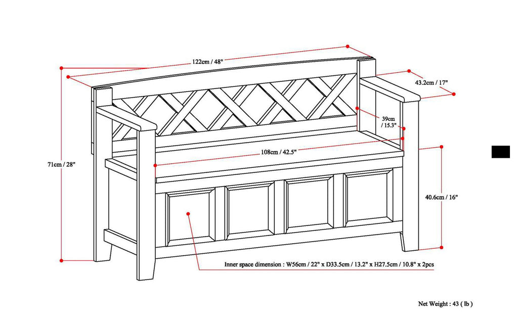 Amherst Entryway Storage Bench