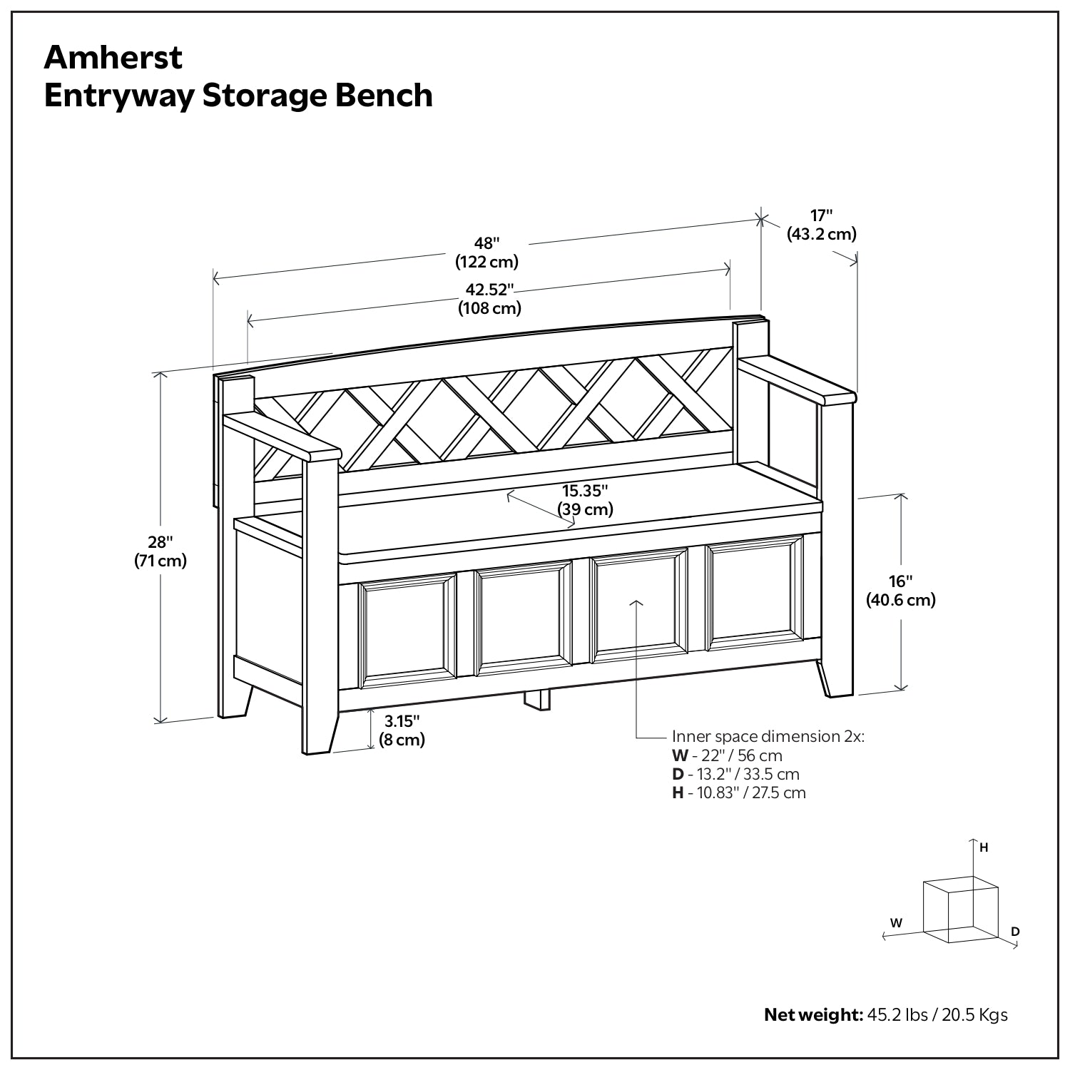 Amherst Entryway Storage Bench