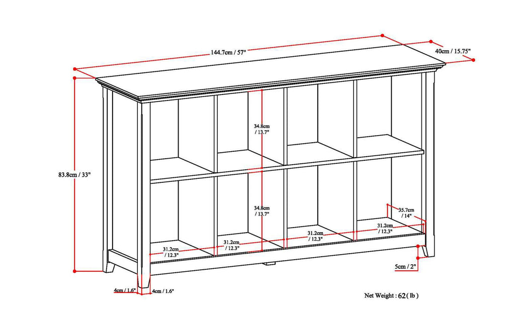 Amherst 8 Cube Console Table