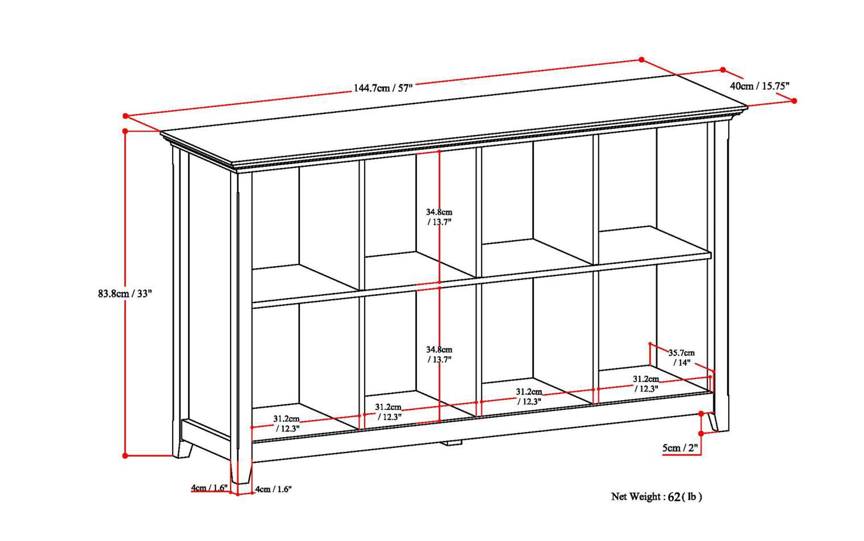 Amherst 8 Cube Console Table