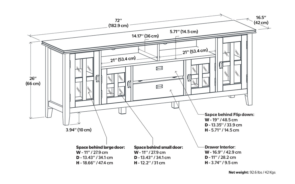 Artisan 72 inch TV Media Stand