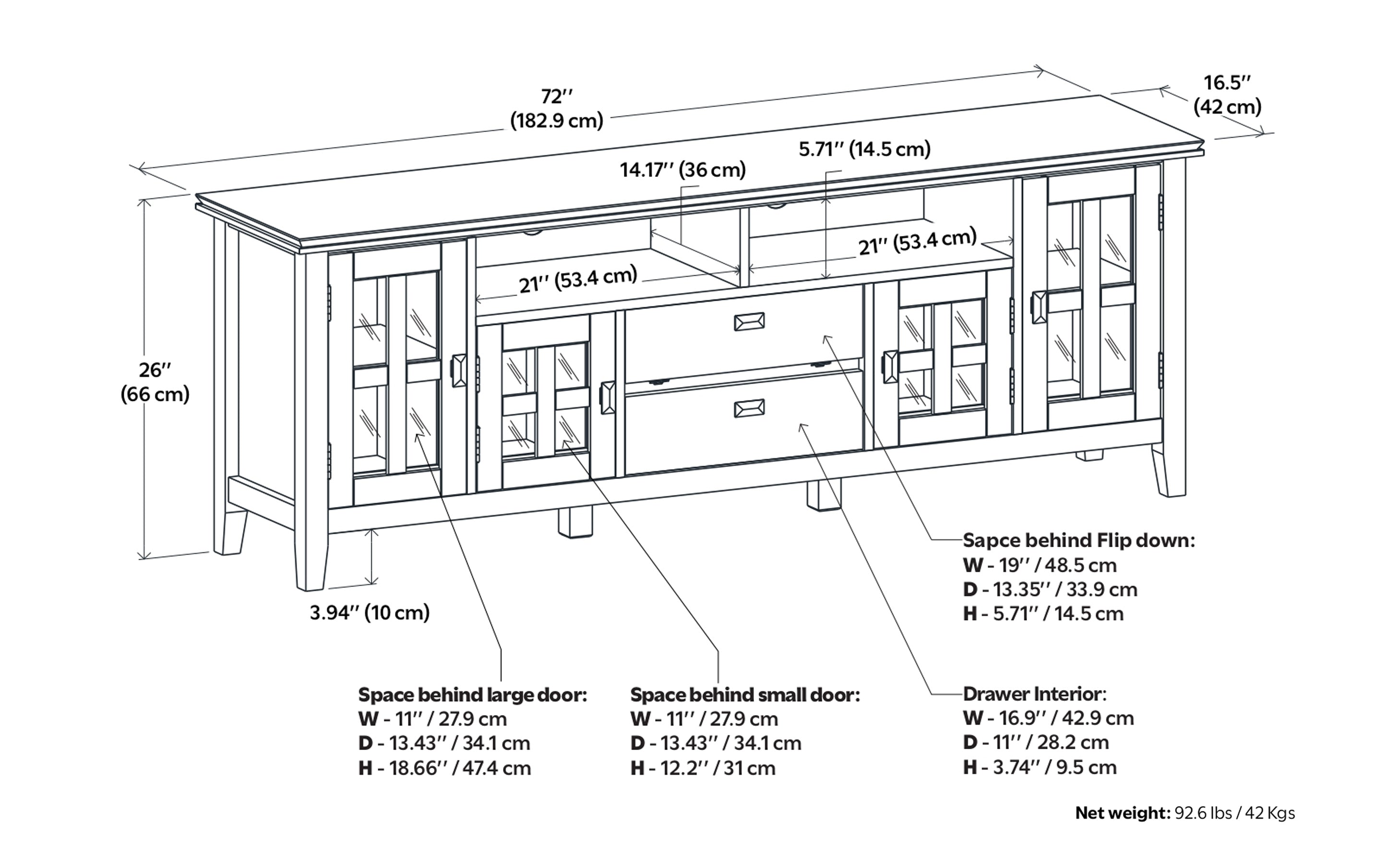 Artisan 72 inch TV Media Stand