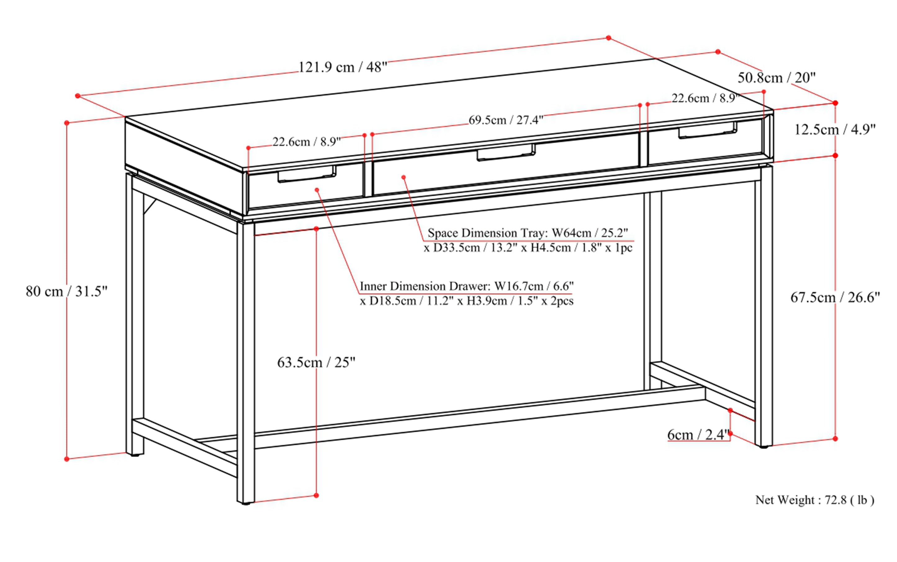 Banting Mid Century Small Desk