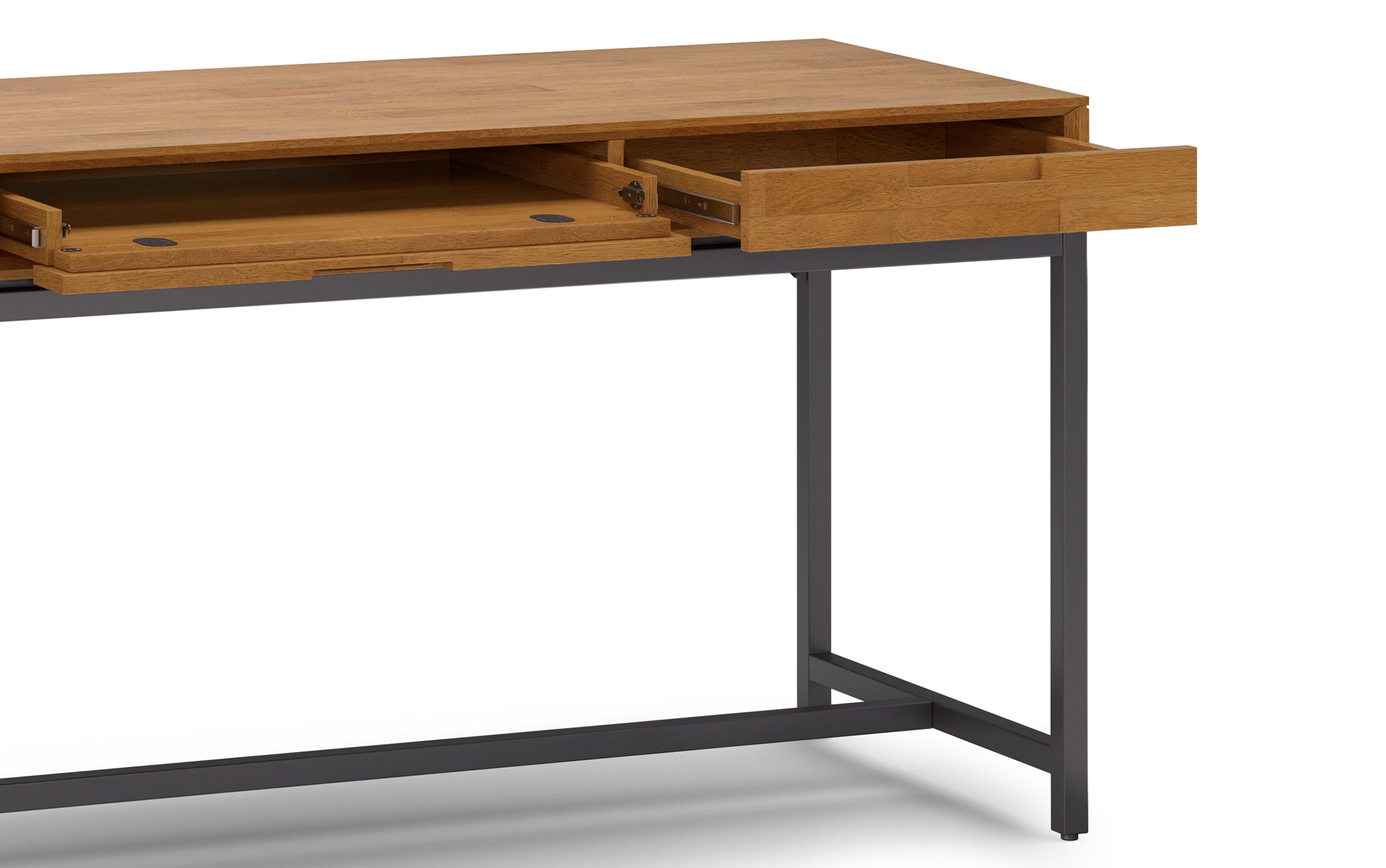 Banting Mid Century Wide Desk in Rubberwood