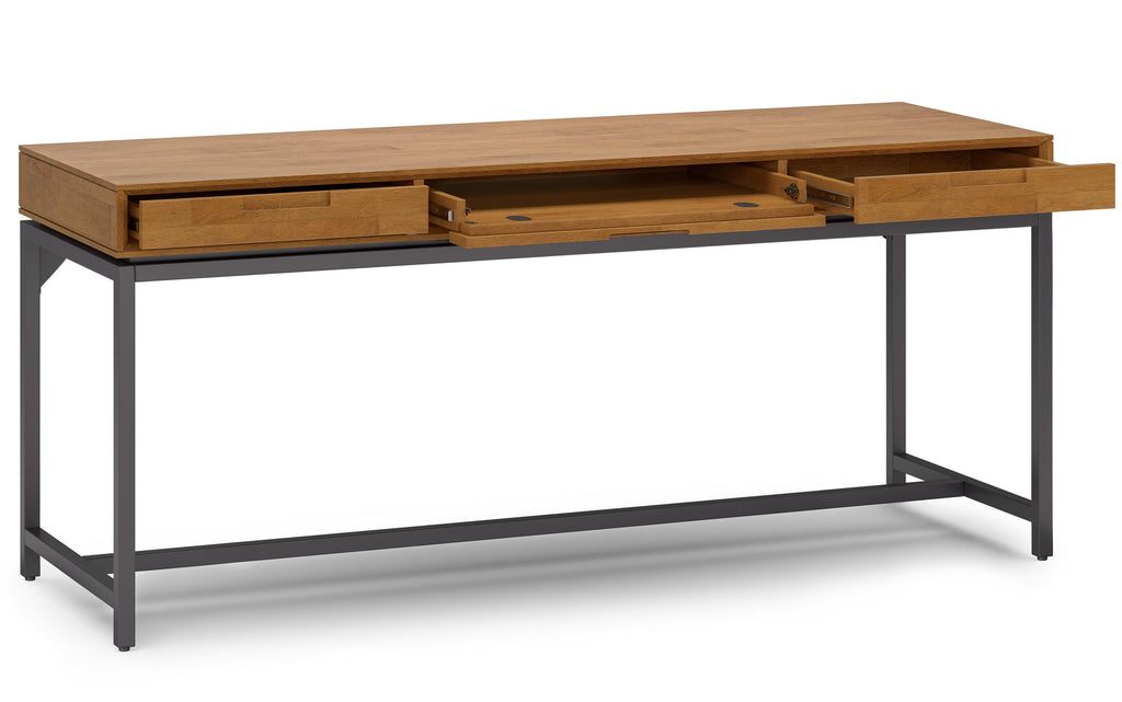 Banting Mid Century Wide Desk in Rubberwood