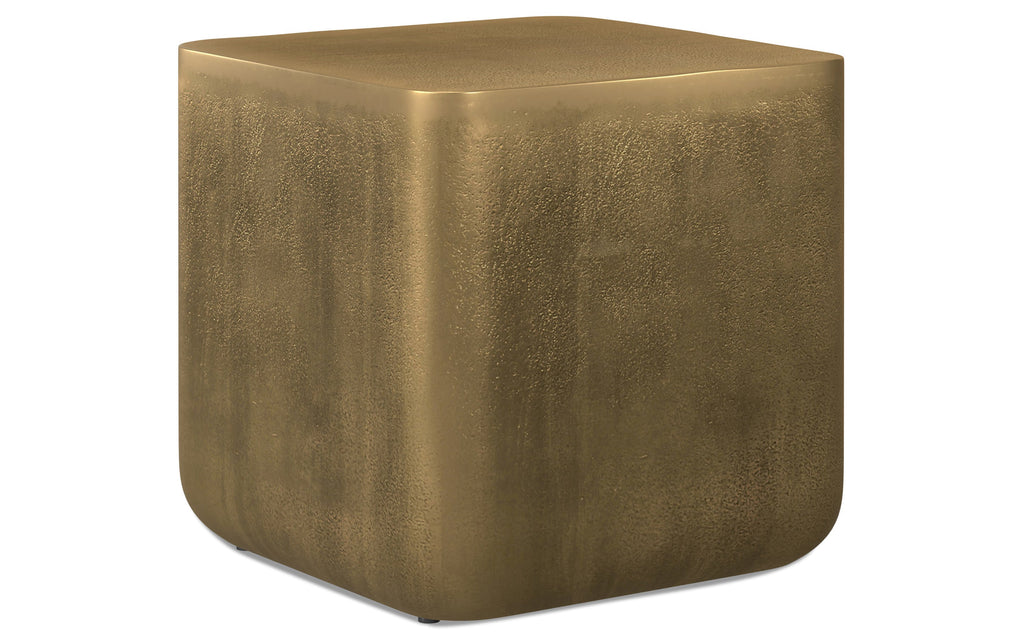 Bassett Cast Aluminum Side Table in Antique Brass