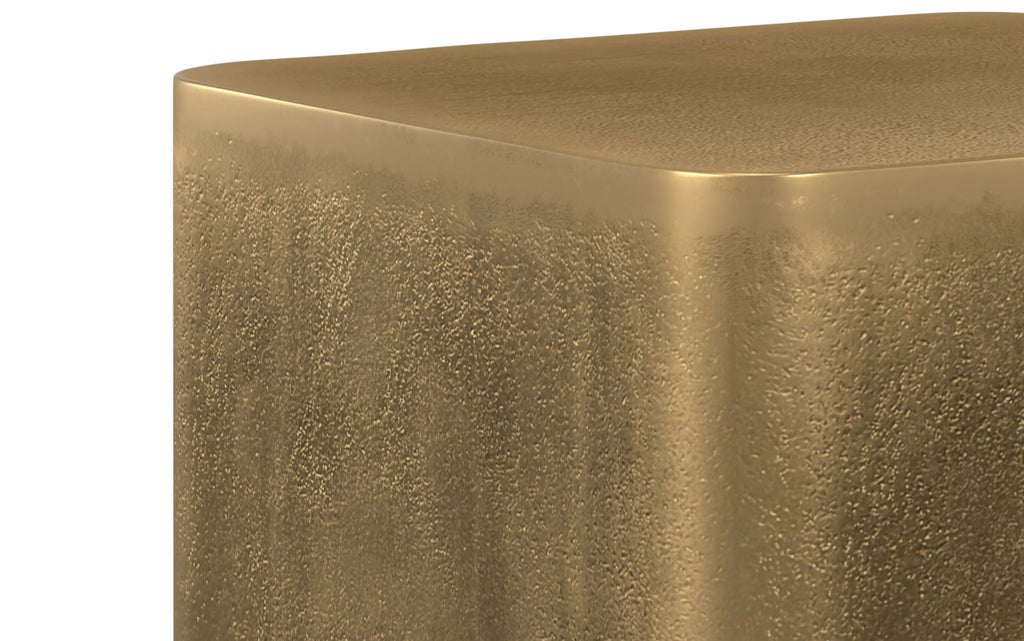 Bassett Cast Aluminum Side Table in Antique Brass