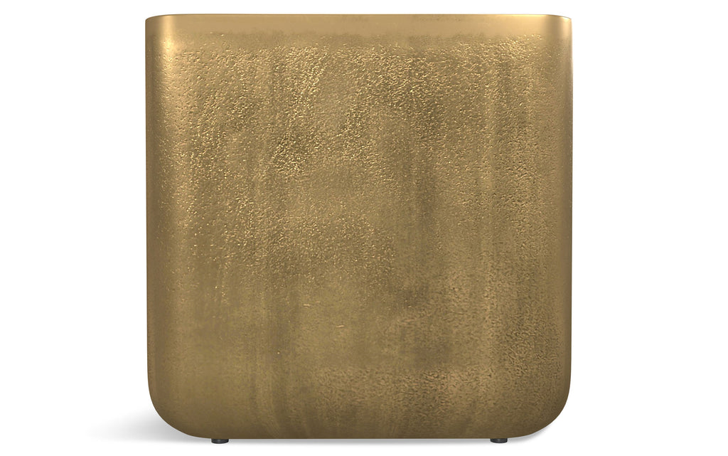 Bassett Cast Aluminum Side Table in Antique Brass
