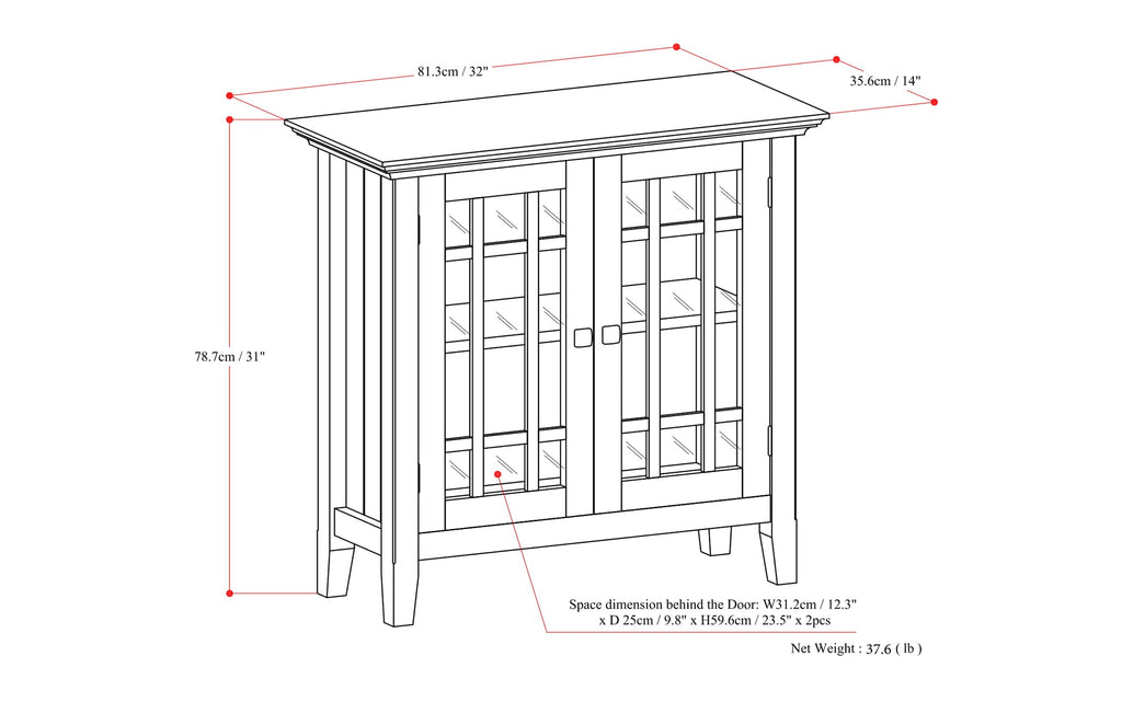 Bedford Low Storage Media Cabinet in White