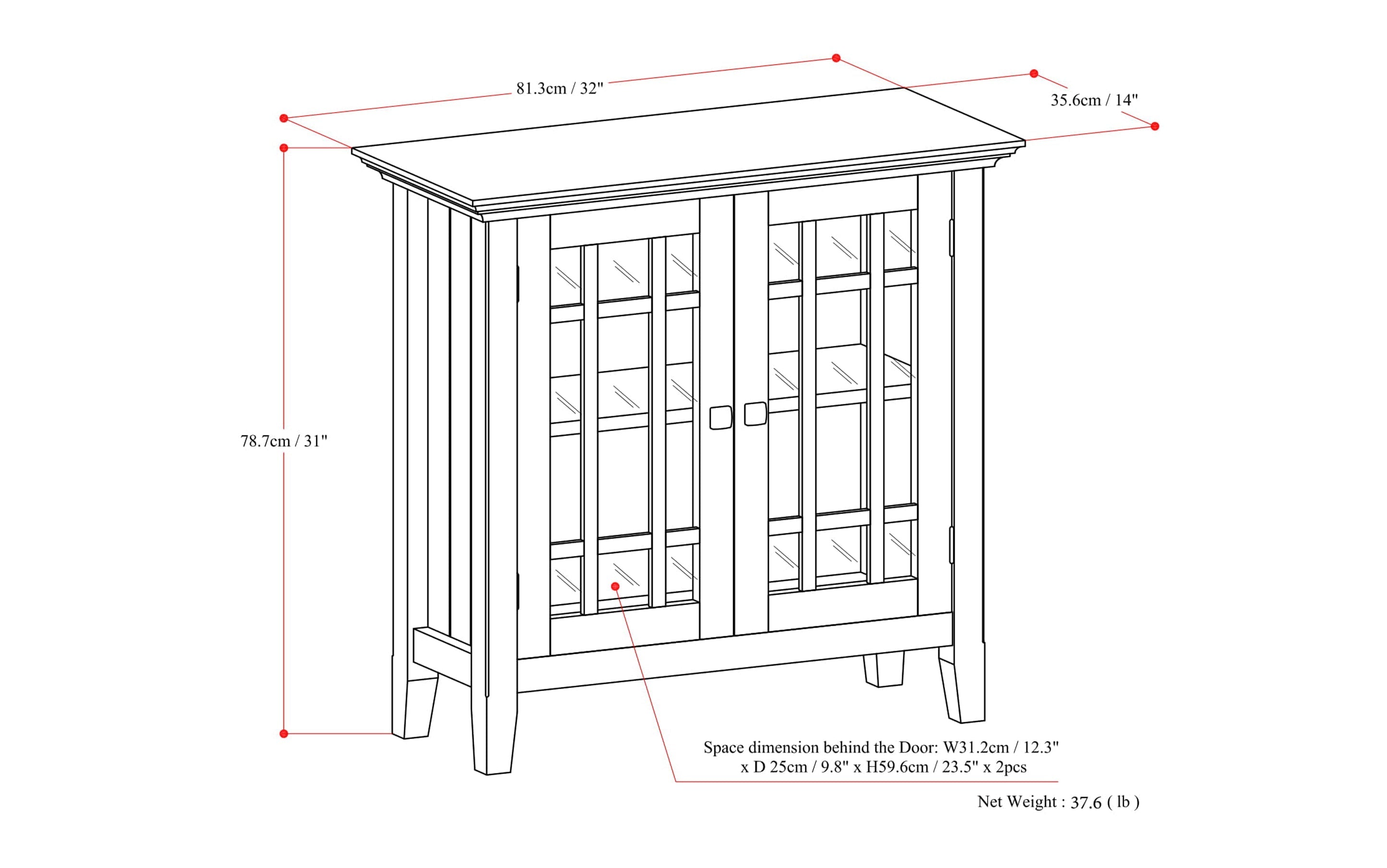 Bedford Low Storage Media Cabinet in White