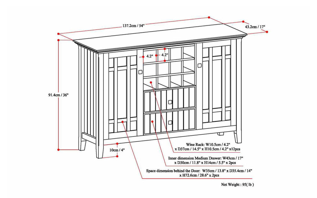 Bedford Sideboard Buffet and Wine Rack