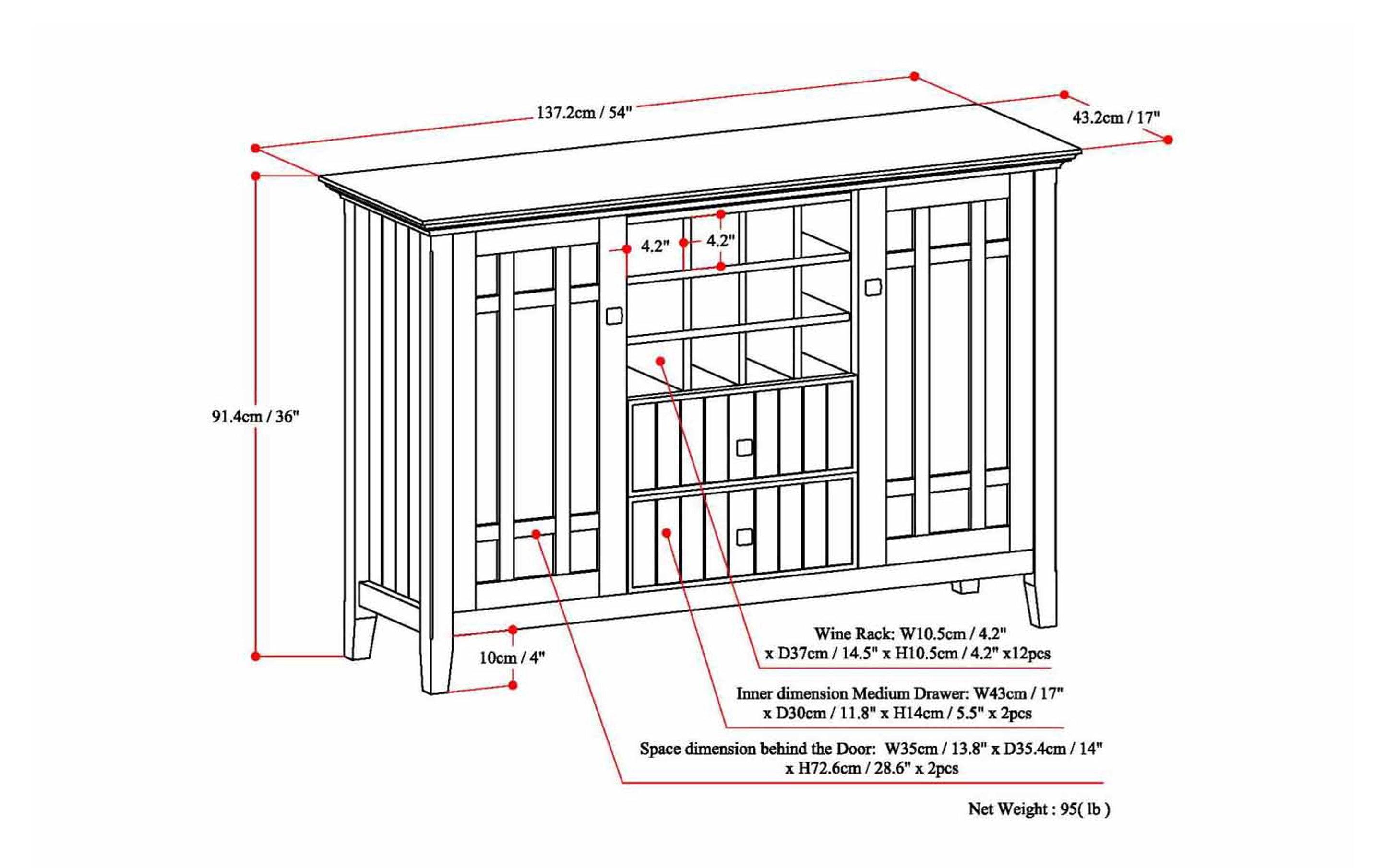 Bedford Sideboard Buffet and Wine Rack
