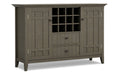 Bedford Sideboard Buffet and Wine Rack in Farmhouse Grey