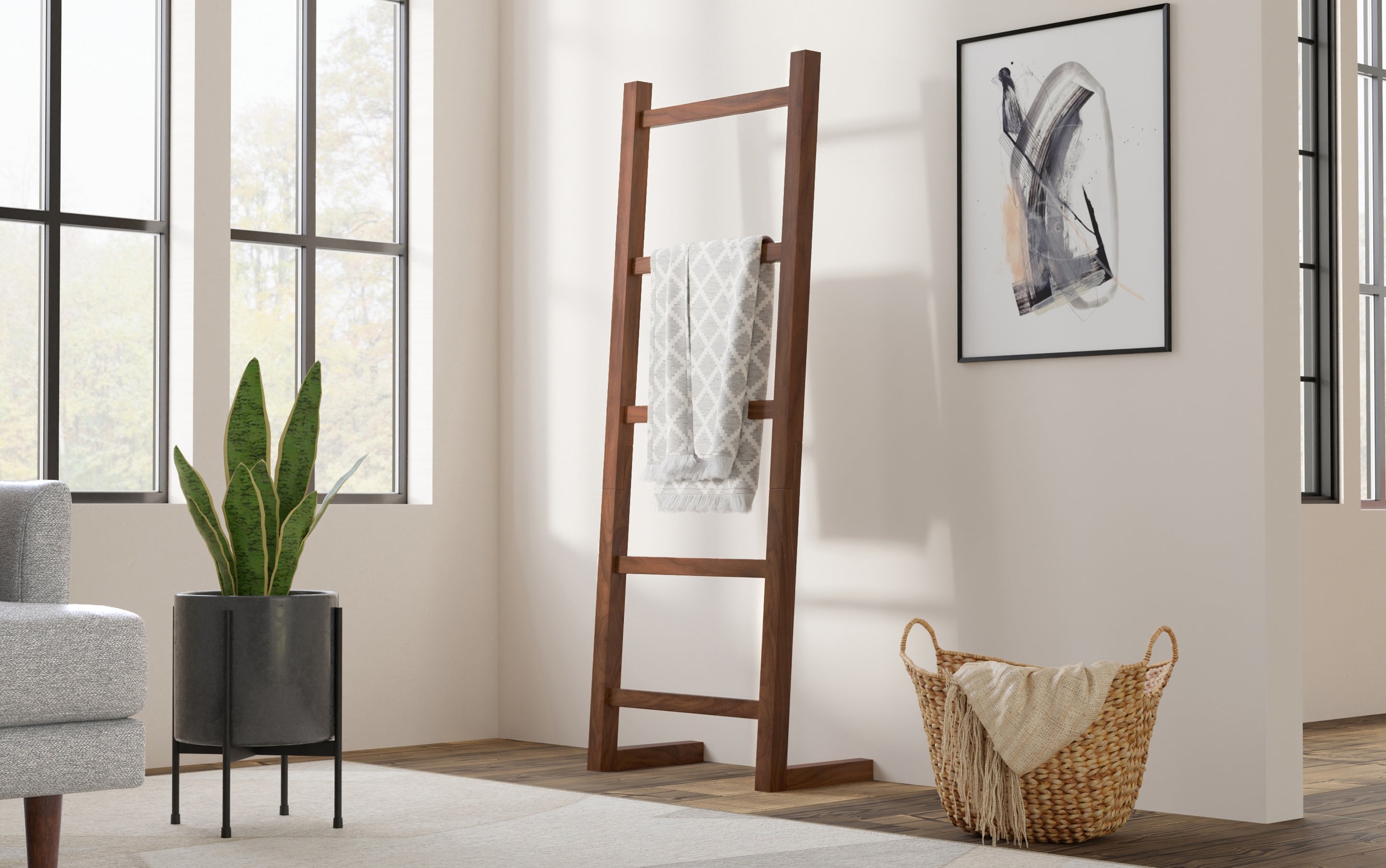 Bray Bath Towel and Blanket Ladder Shelf