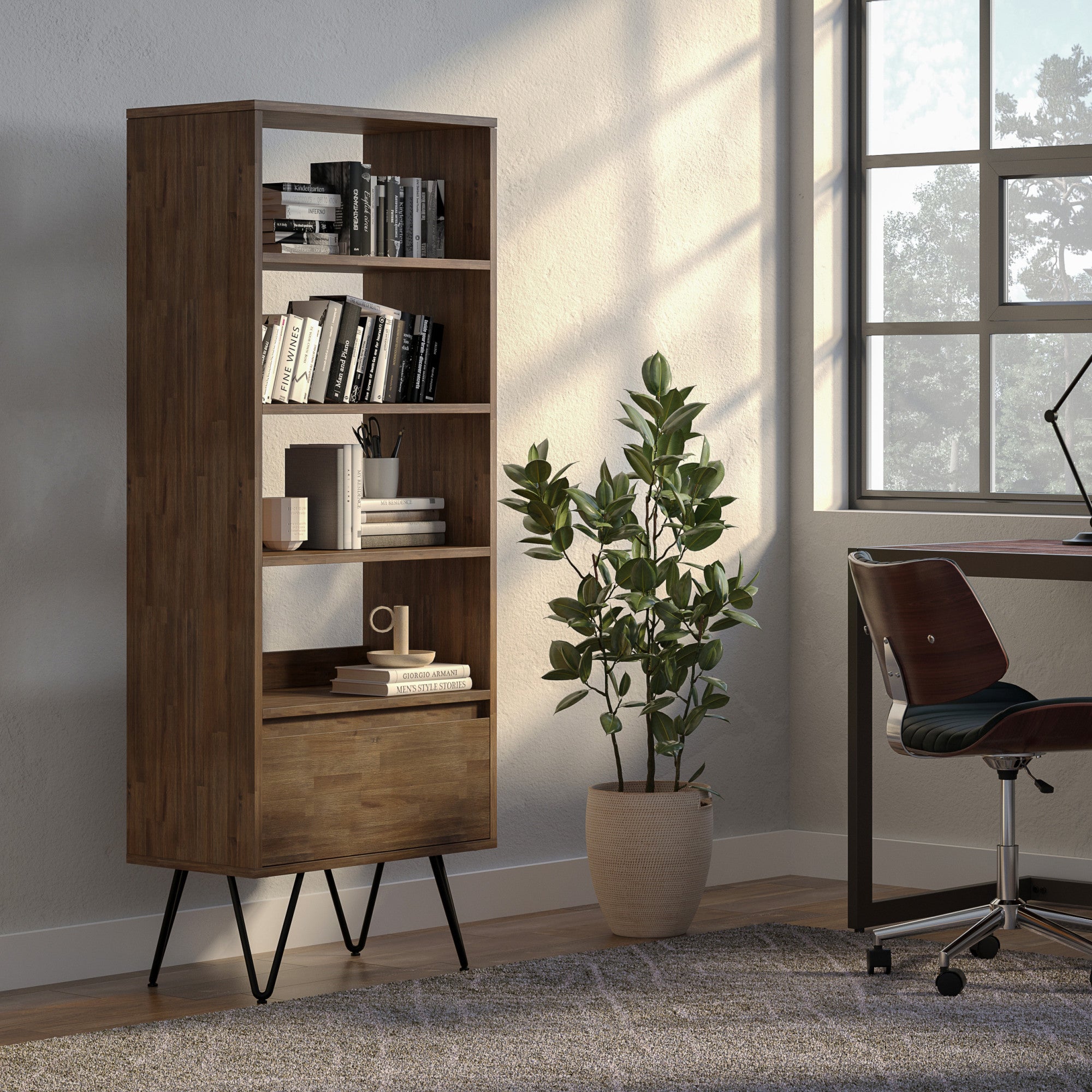 Chase Tall Bookcase in Acacia