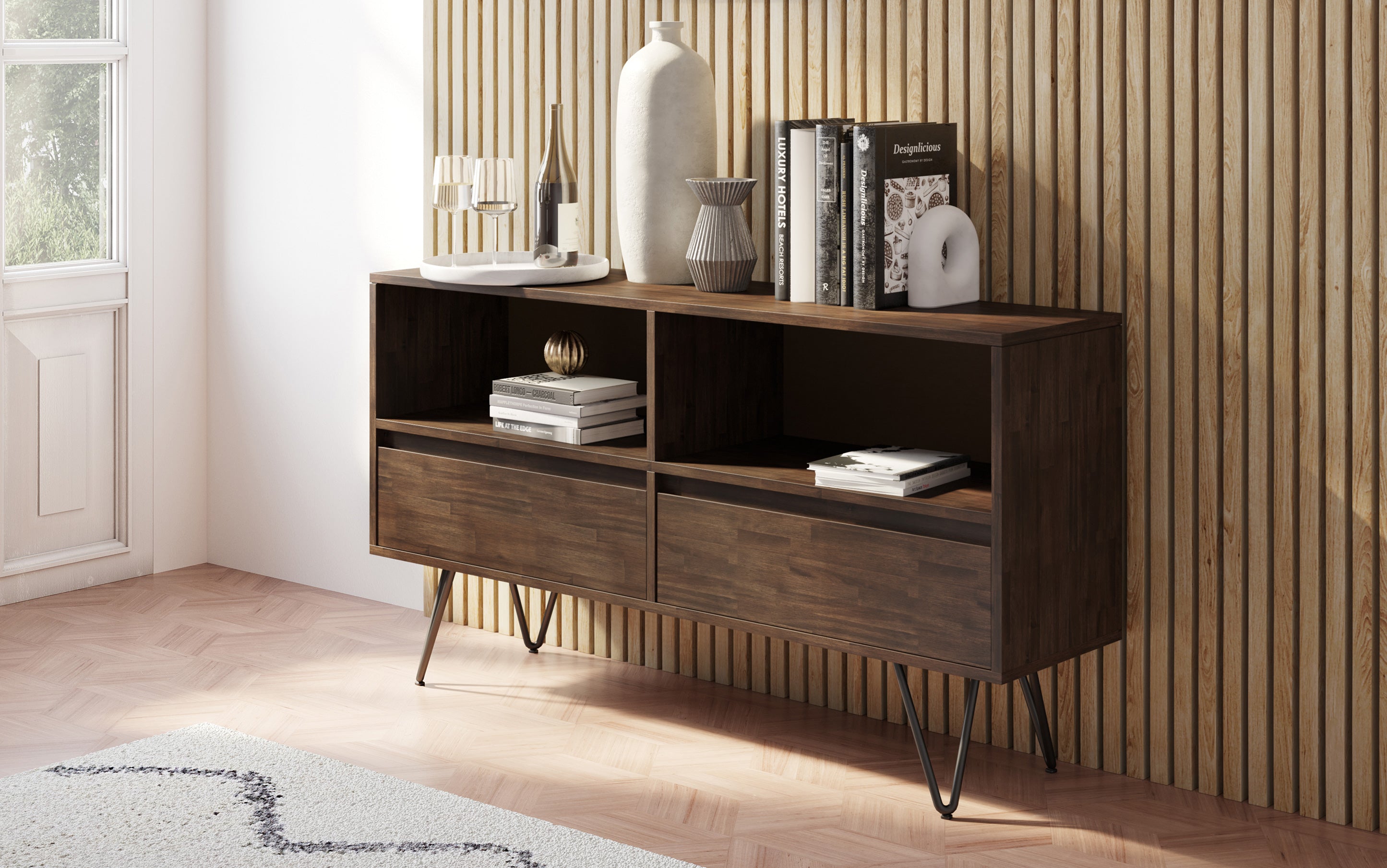 Chase Low Bookcase in Acacia