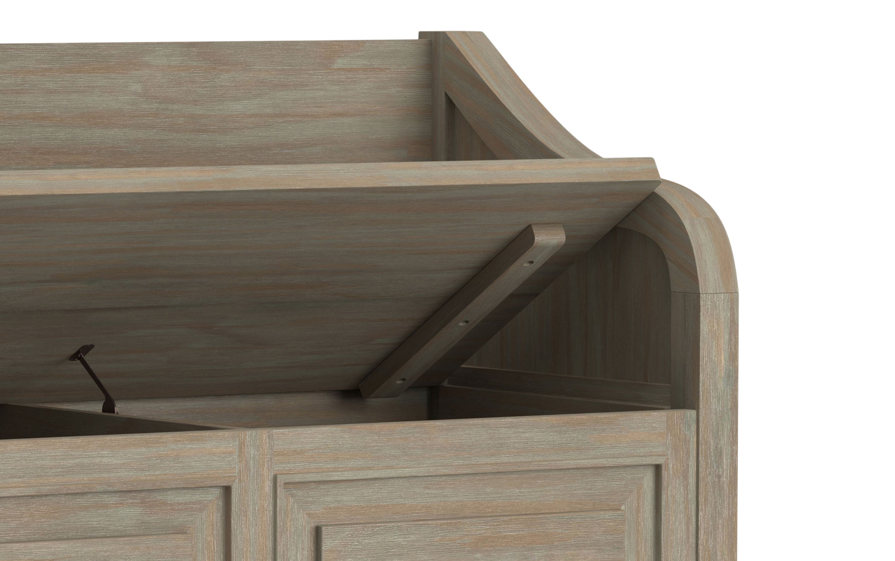 Connaught Entryway Storage Bench in Distressed Grey
