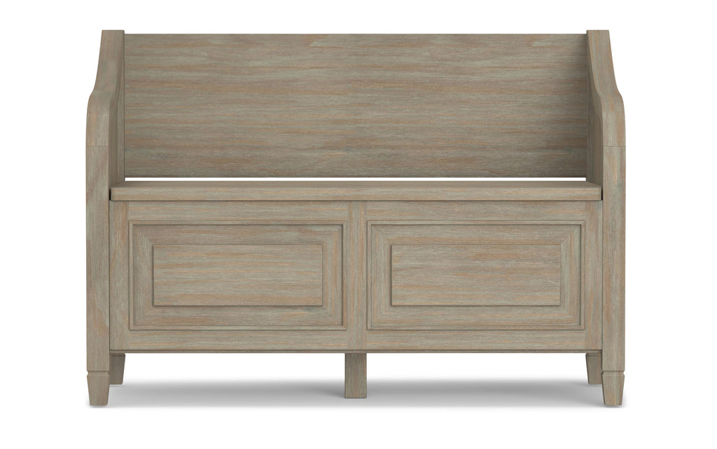 Connaught Entryway Storage Bench in Distressed Grey