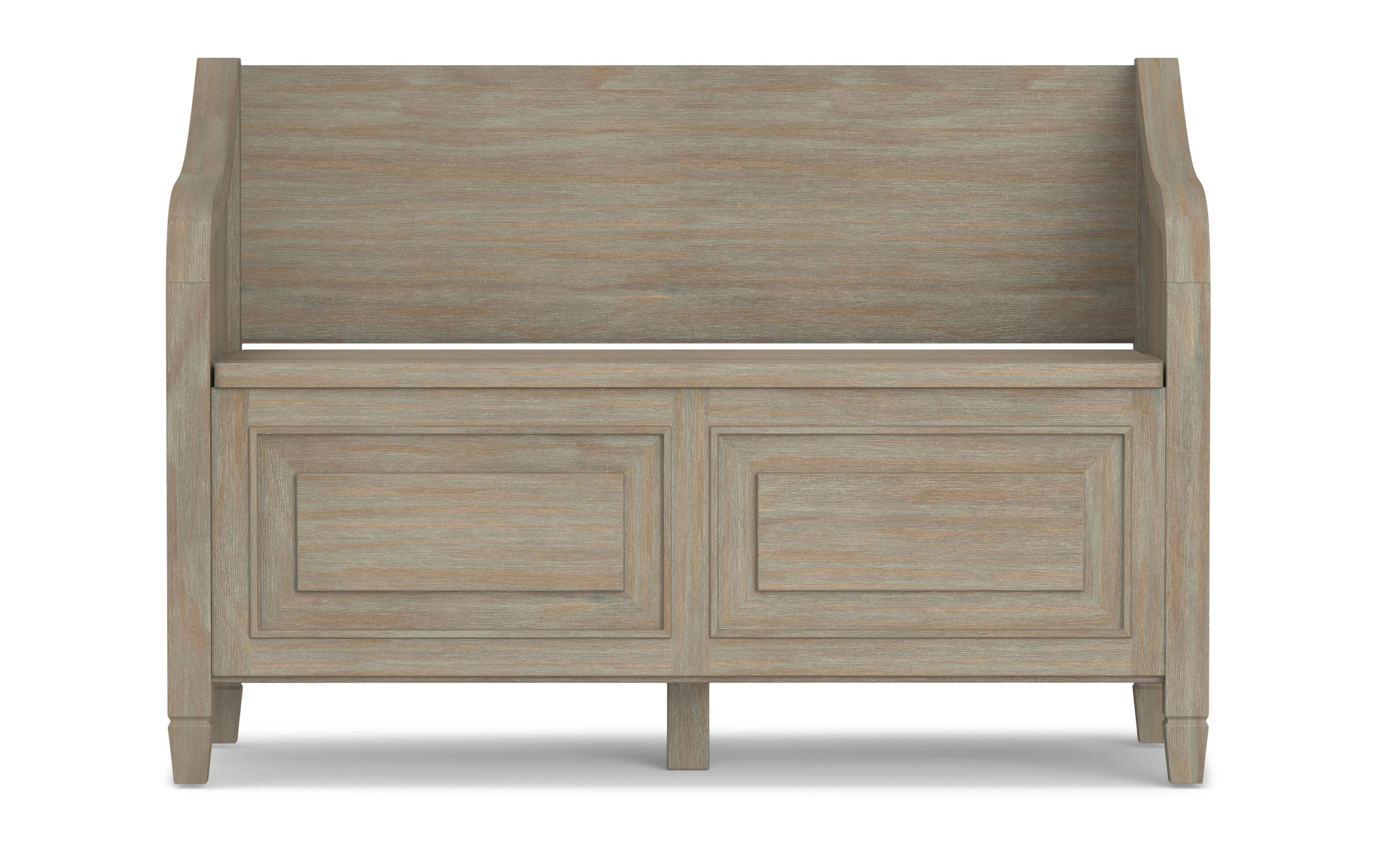 Connaught Entryway Storage Bench in Distressed Grey