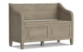 Connaught Entryway Storage Bench in Distressed Grey