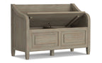 Connaught Entryway Storage Bench in Distressed Grey