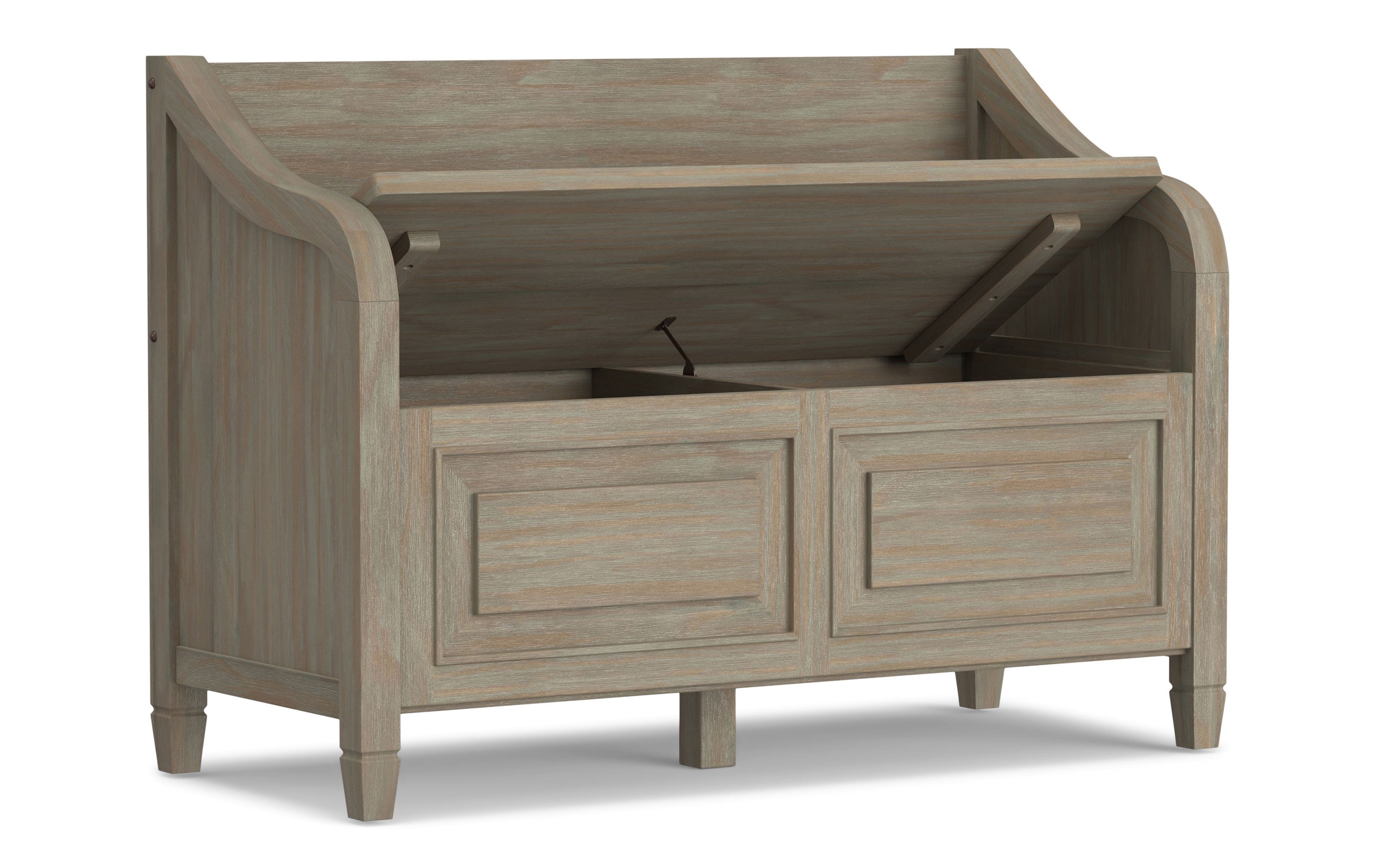 Connaught Entryway Storage Bench in Distressed Grey